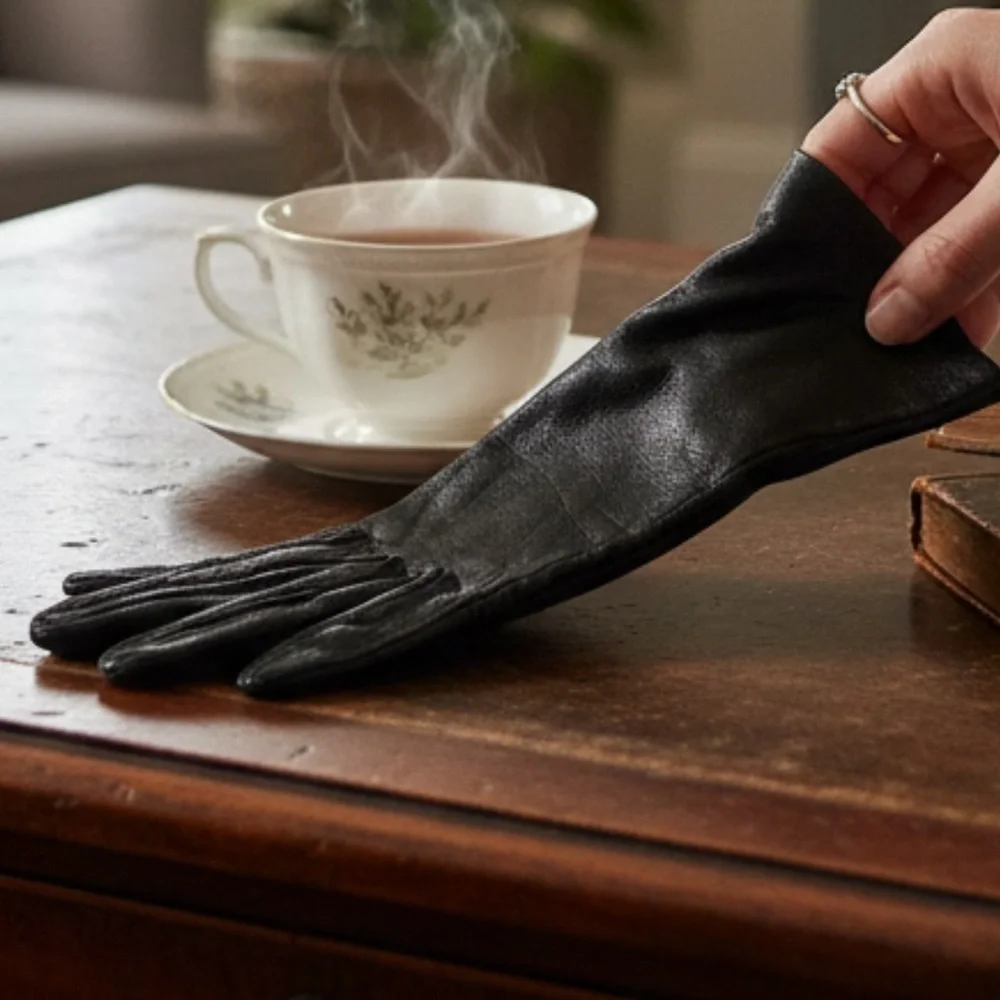 Black Leather Gloves Fits EXTRA SLIM SMALL HANDS. Gorpcore Accessories XS